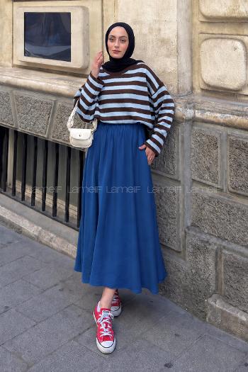 Brown Crew Neck Long Arm Jumper