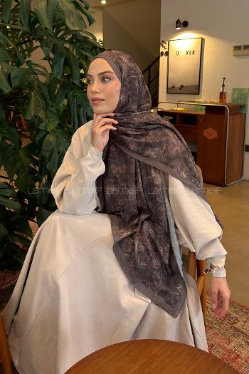 Lamelif Sarmaşık Desen Bambu Şal Toprak