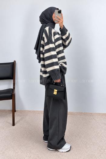Gray Crew Neck Long Arm Jumper