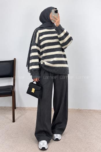 Gray Crew Neck Long Arm Jumper