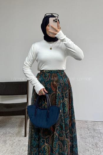 Ecru Neckband Long Arm Jumper
