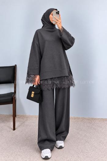 Gray Mock Turtle Neck Long Arm Jumper
