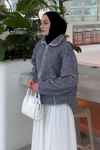 Smoked Neckband Long Arm Unprinted Sweatshirt
