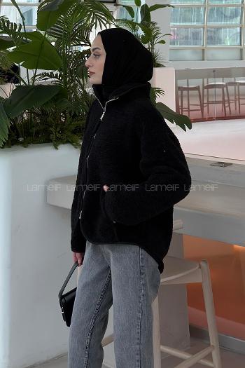 Black Neckband Long Arm Unprinted Sweatshirt