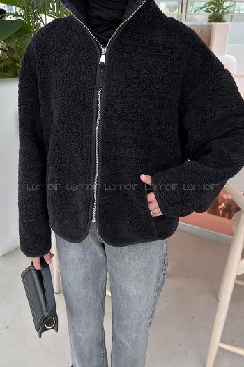 Black Neckband Long Arm Unprinted Sweatshirt