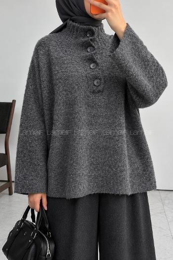 Anthracite Mock Turtle Neck Long Arm Jumper