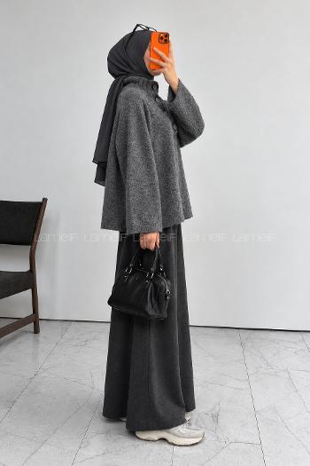 Anthracite Mock Turtle Neck Long Arm Jumper