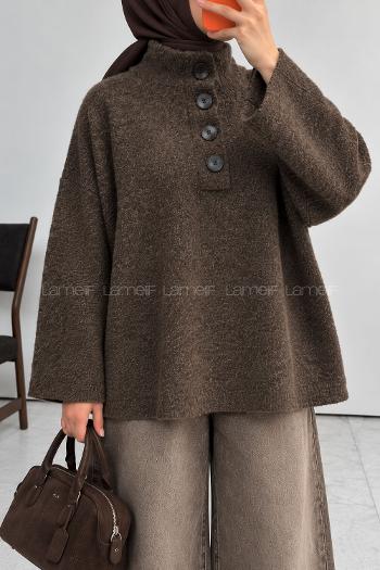 Brown Mock Turtle Neck Long Arm Jumper