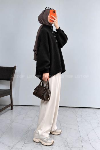Black Mock Turtle Neck Long Arm Jumper