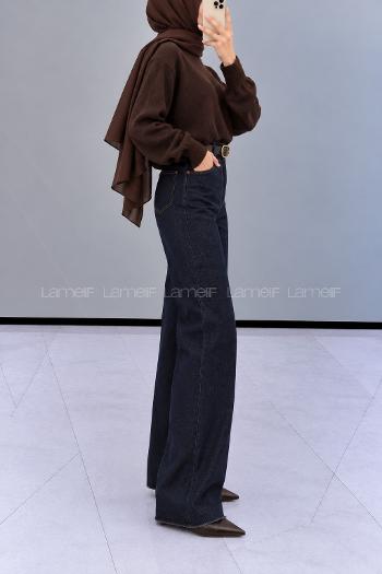 Blue-2 Denim High Waist Denim Pants