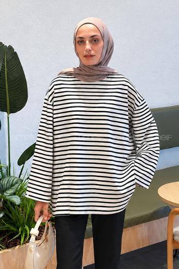 Black Crew Neck Modal Unprinted Tunic