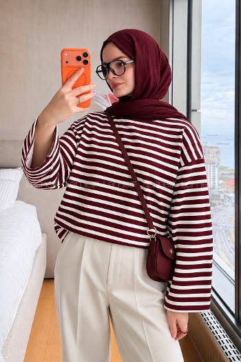 Claret Red Crew Neck Long Arm Sweatshirt