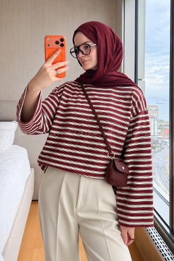 Red Crew Neck Long Arm Sweatshirt