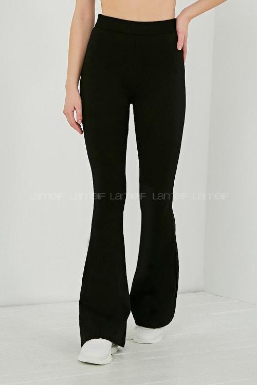 Black Cotton Elastic Waist Comfortable Leggings