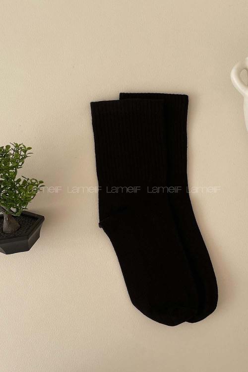 Lamelif Kolej Çorap Siyah