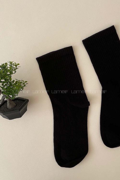 Lamelif Kolej Çorap Siyah