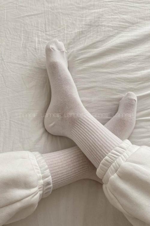 Lamelif Beyaz Kolej Çorap
