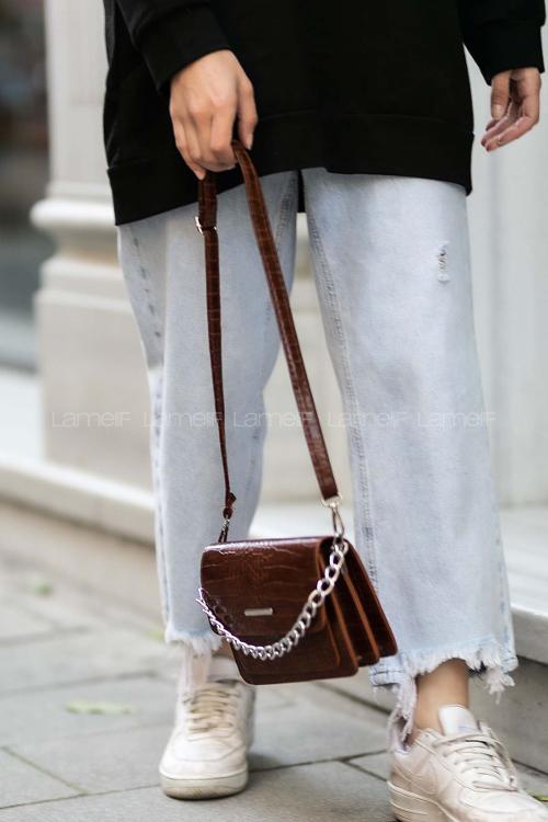 Lamelif Orse Model Aksesuarlı Çanta Taba