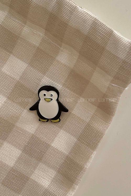 Lamelif Penguen Desen Demir Broş