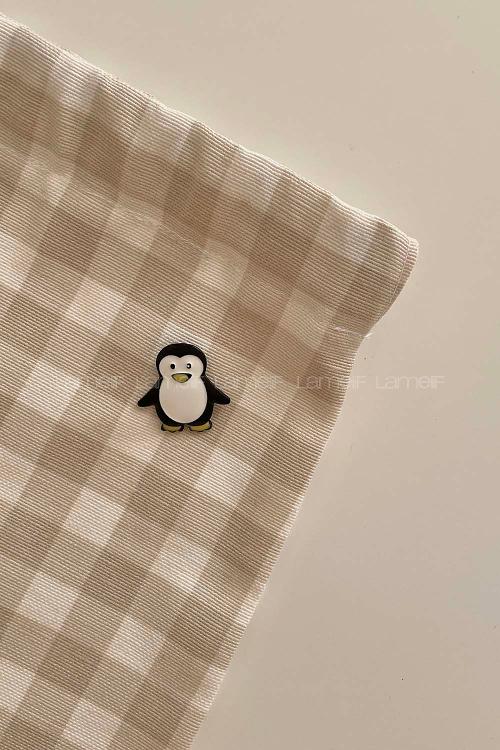 Lamelif Penguen Desen Demir Broş