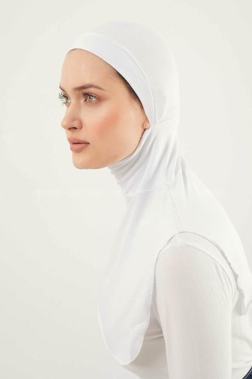 Lamelif Penye Boyunluklu Bone Beyaz