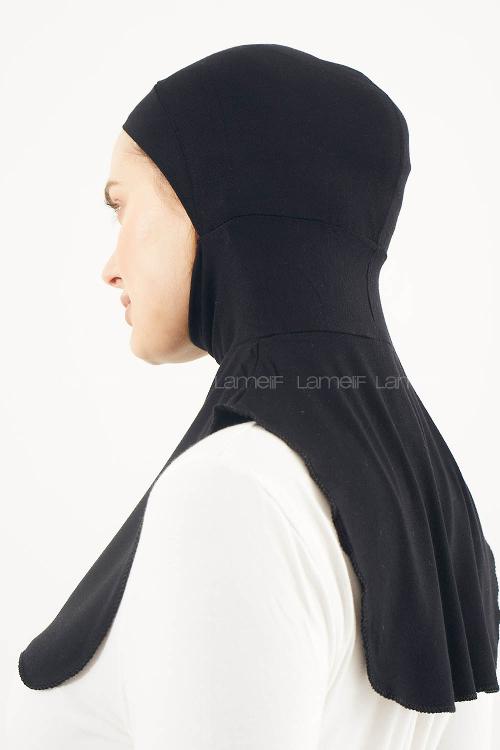 Lamelif Penye Boyunluklu Bone Siyah