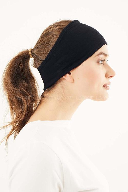 Lamelif Silikonlu Bandana Bone Siyah