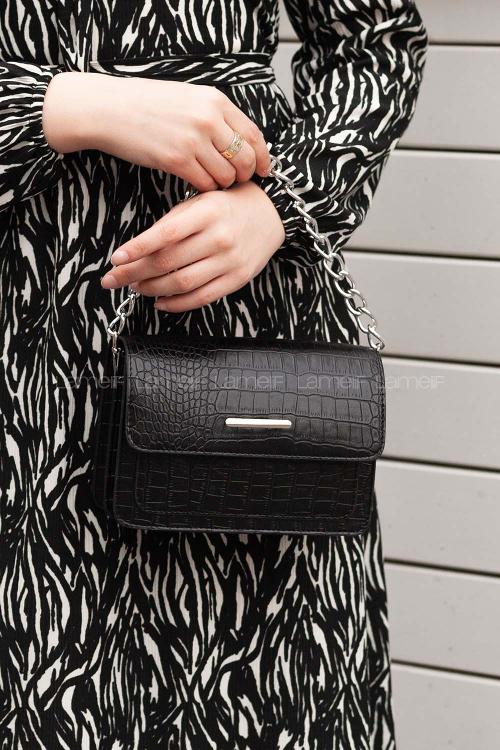 Lamelif Orse Model Aksesuarlı Çanta Siyah