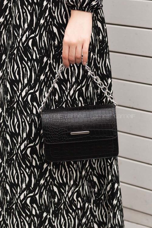 Lamelif Orse Model Aksesuarlı Çanta Siyah