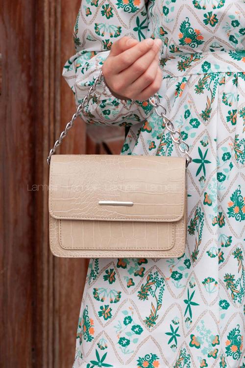 Lamelif Orse Model Aksesuarlı Çanta Vizonrengi