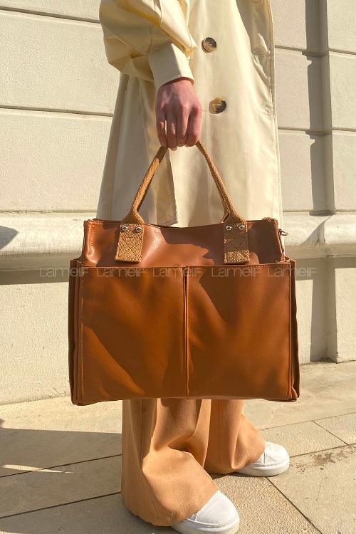 Tan With Suspenders Skin Hand Bag Arm Bag Bag