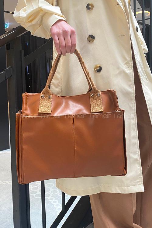 Tan With Suspenders Skin Hand Bag Arm Bag Bag