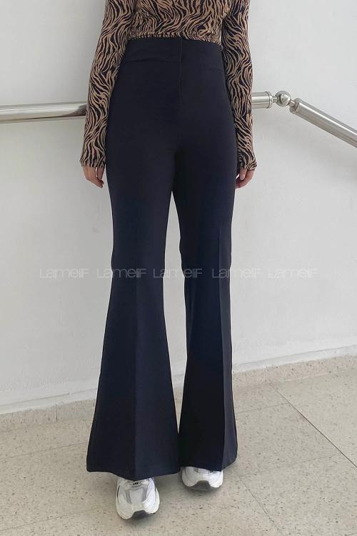 Black Cotton Fabric High Waist Comfortable Pants