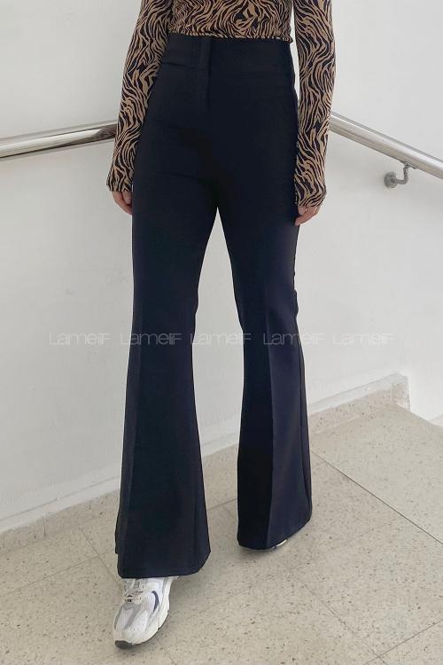 Black Cotton Fabric High Waist Comfortable Pants