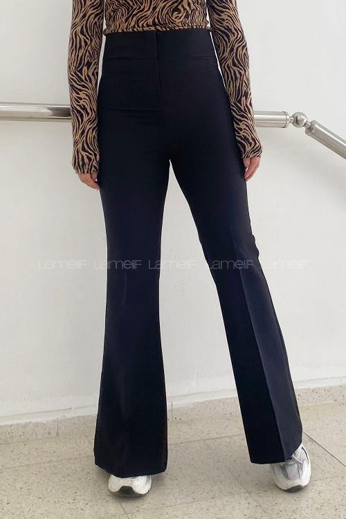 Black Cotton Fabric High Waist Comfortable Pants