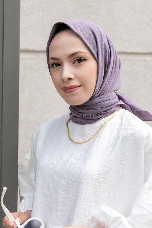 Lamelif Keten Eşarp Leylak