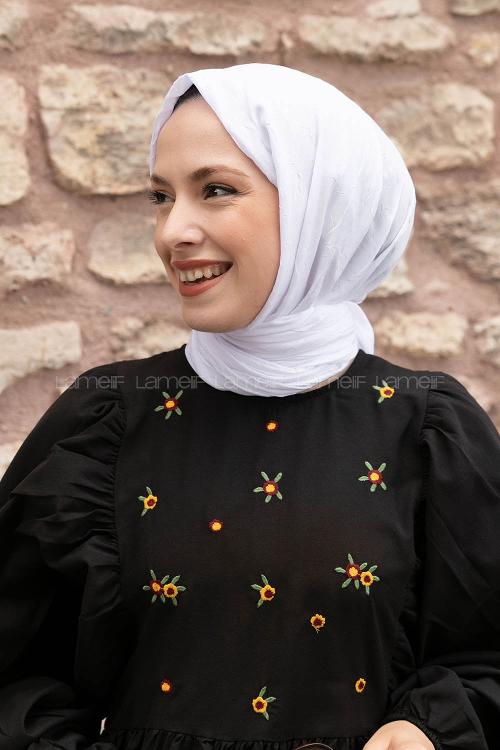 Lamelif Bambu Şal Beyaz