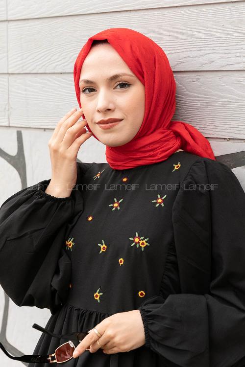 Lamelif Bambu Şal Kırmızı