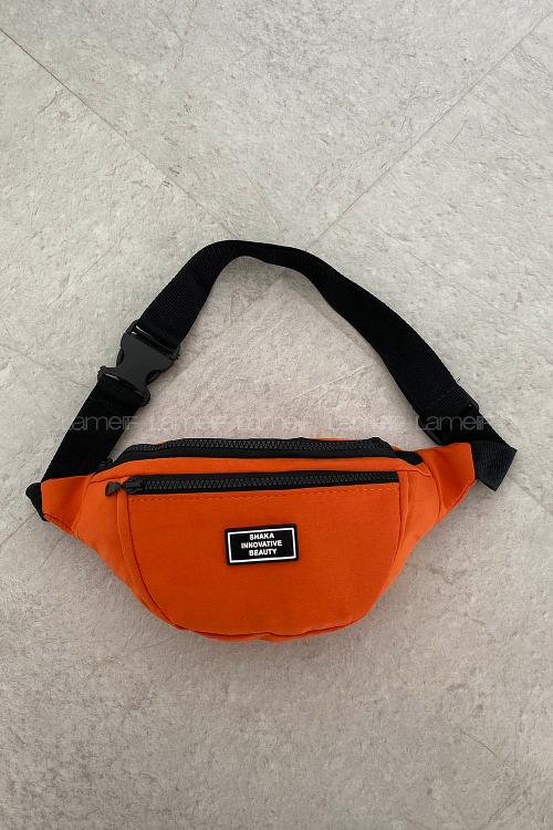Orange Buckle Skin Hand Bag Bag