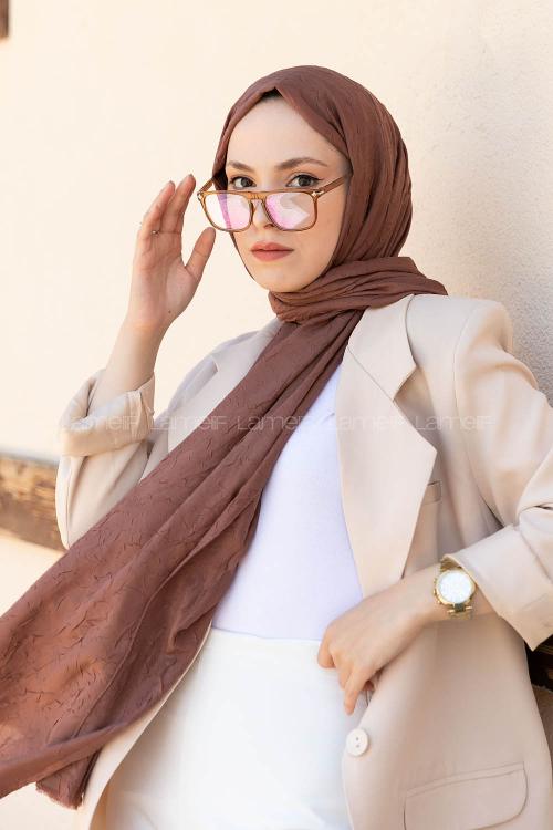 Lamelif Bambu Şal Tozlu Kahve