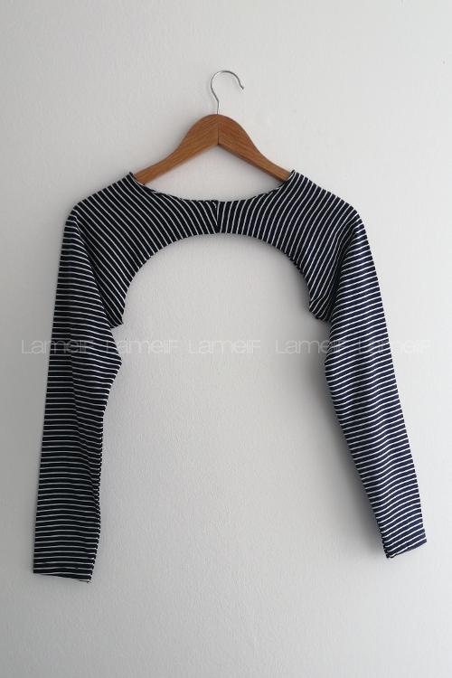 Lamelif  Çizgili Uzun Kol İçlik Lacivert