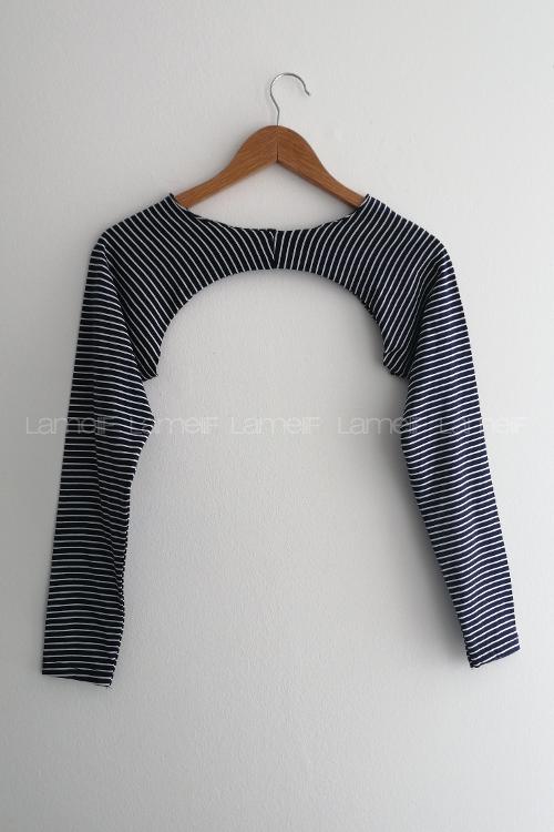 Lamelif  Çizgili Uzun Kol İçlik Lacivert