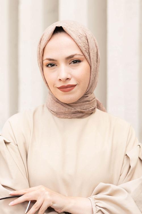 Lamelif Bambu Şal Kahverengi Bej