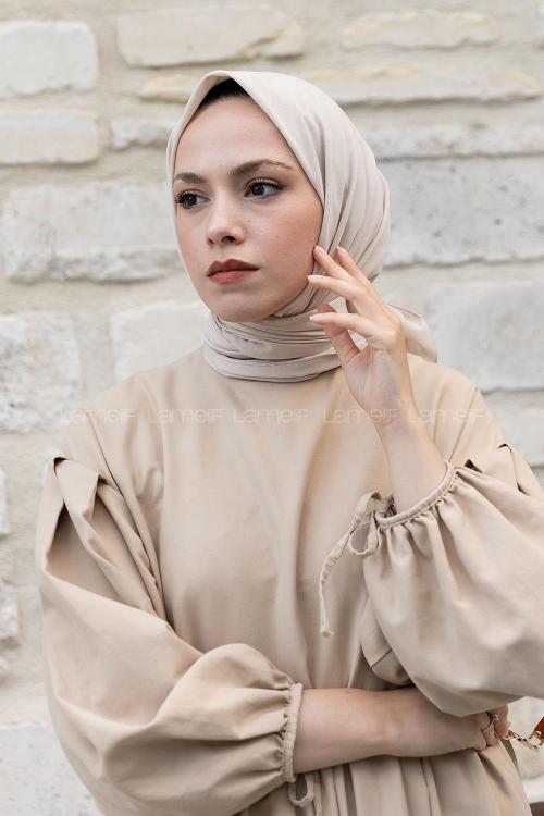 Lamelif Keten Eşarp Ekru