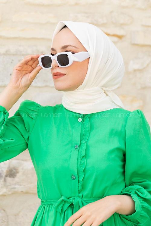 Lamelif Keten Eşarp Kırık Beyaz