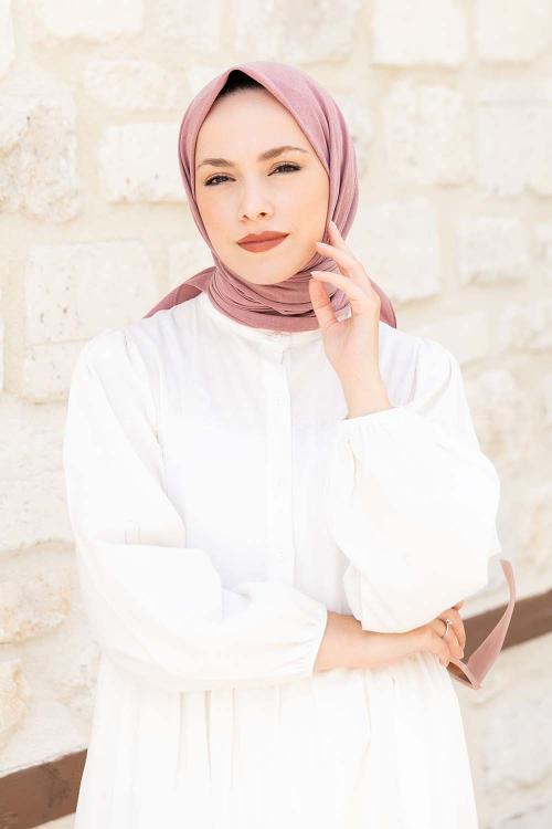 Lamelif Keten Eşarp Pudra