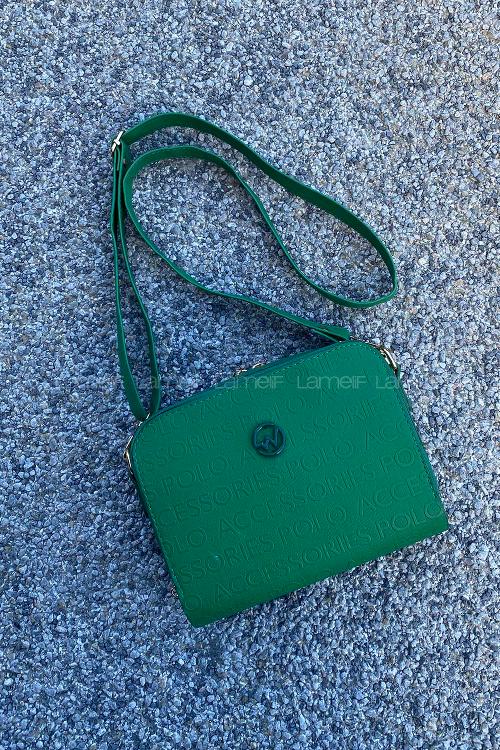 Lamelif  iki Gözlü El Omuz Valentia Çapraz Çanta Yeşil