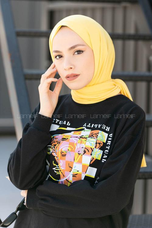 Lamelif Penye Şal Sarı