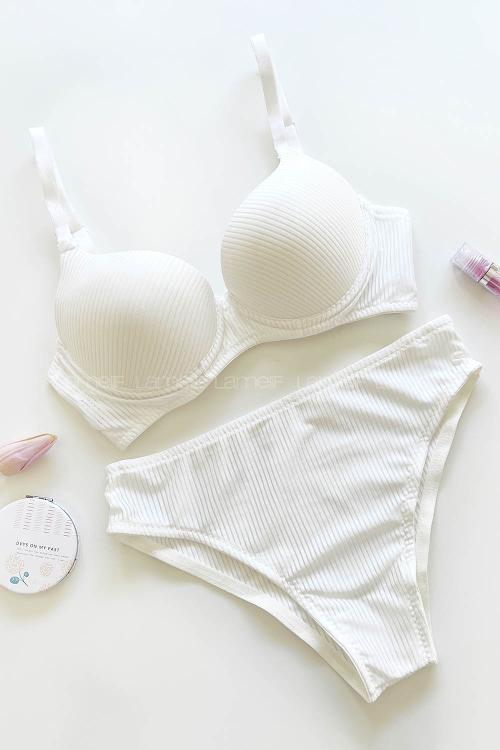 White Cotton Fabric Underwire Support Bralet