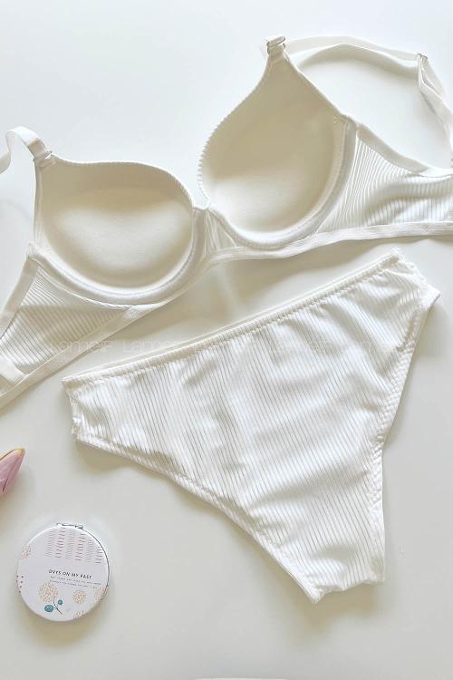 White Cotton Fabric Underwire Support Bralet